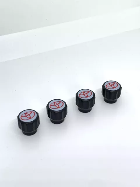 4x Ventilkappen Set für Toyota weiß PKW Auto Reifen Abdeckung
