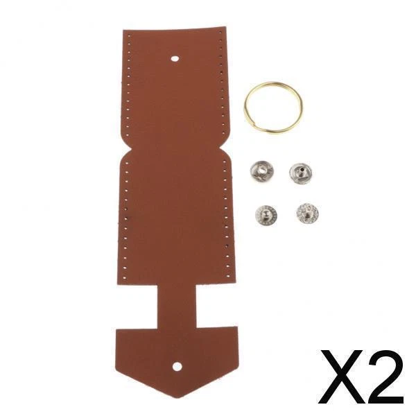 2X Bolso para tarjetas de cuero Juegos de manualidades Colgante Hágalo usted mismo Artesanía de cuero Deep Orange