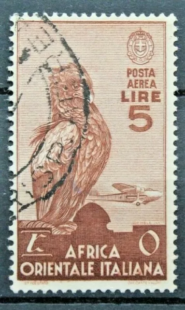 Africa Orientale Italiana 1938 Soggetti Vari Lire 5 Timbrato P.a. Used (C.5)