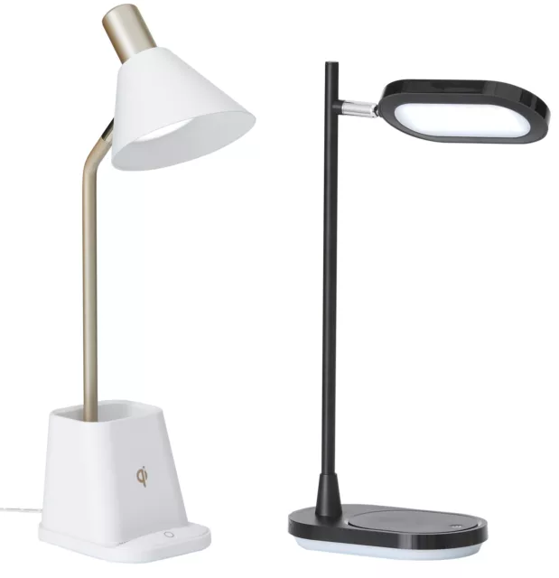 LED QI Schreibtischlampe mit wireless Charging und USB-Anschluss CCT dimmbar