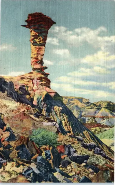 1950s Eagle Nest Rock Petrified Forest Arizona Halbrook Linen Postcard 56