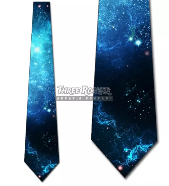 Turquoise Galaxy Necktie Tie Men's Science Space Astronomy Necktie NWT