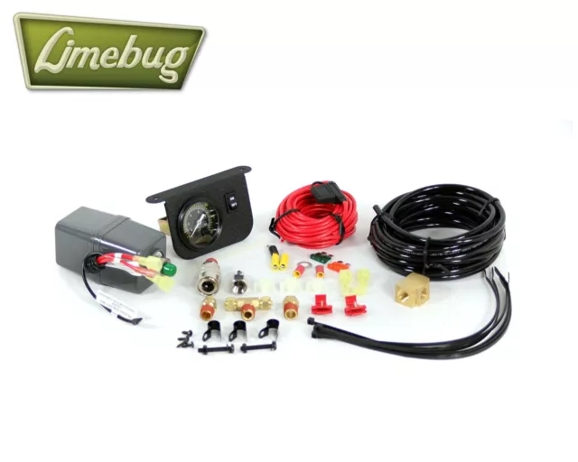 2" Gauge / Power and Tank Hookup Kit, Black, 150 PSI, 30 Amp Air Ride Suspension