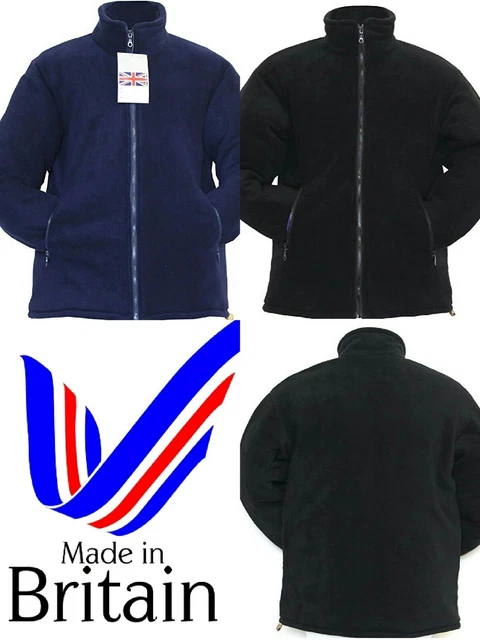 Men's NEW Heavy Duty Thick Quilted Padded Warm Anti Pill Fleece Jacket Size