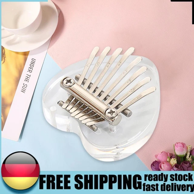 Mini Kalimba Daumenklavier Acryl 8-Ton süßes Fingerklavier Musik Geschenk (Herz)