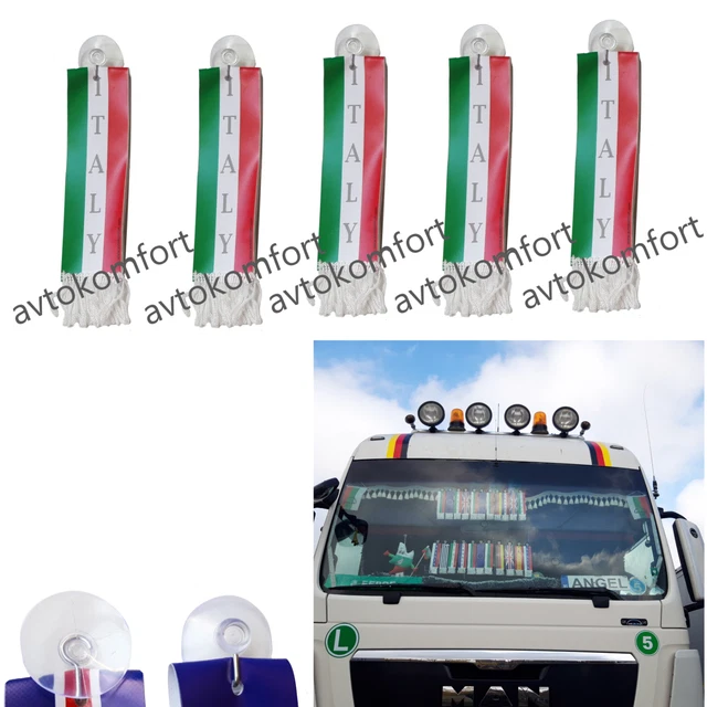 5 Pieces National Flag Italy For Front Windscreen Shield Truck Lorry Cars