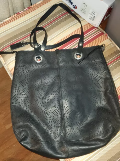 Ugg Perforated Black Leather Tote handbag