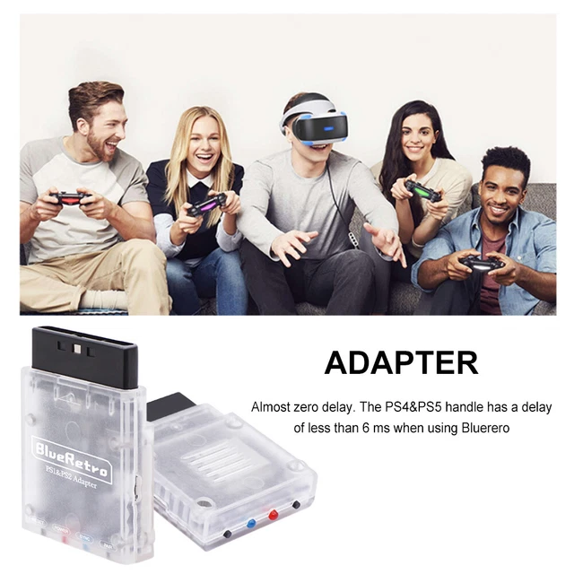 Adaptateur Blueretro Sans Fil Pour PS1 Et PS2 - Compatible Bluetooth - Couleur Blanche