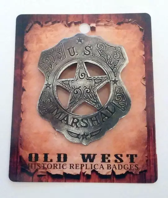 U.S. Marshall Old West Historic Replica Badge Shield Star Pewter Made In The USA