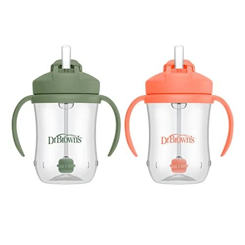 Dr. Brown's Milestones, Baby's First Straw Cup Sippy Cup with Straw, 6m+, 9oz...