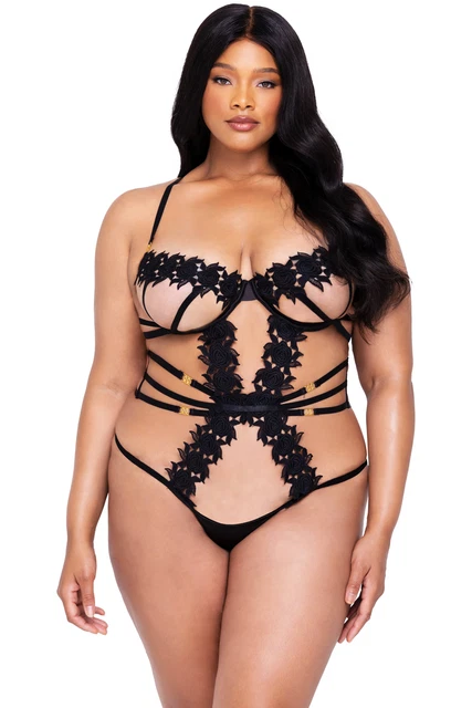 Roma Ebony Rose Teddy Adult Women Lingerie Li646