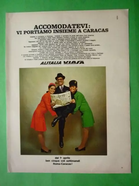 Alitalia Airlines Viasa ROM Caracas Werbung 1 Seite 1969