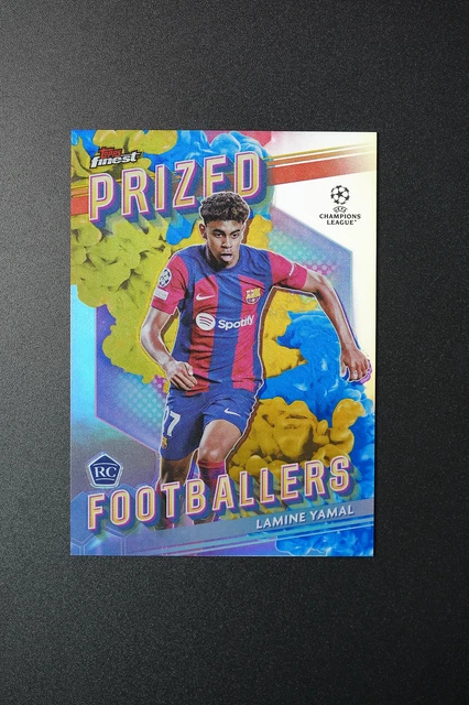 LAMINE YAMAL 2023-24 Topps Finest UCC Prized Footballers Fusion Blue