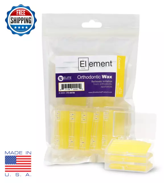 Dental Wax for Braces Teeth Orthodontic Wax for Braces Yellow Lemon Scented 10Pc