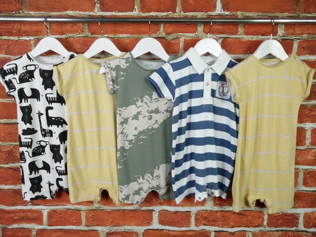 Baby Boy Bundle Age 12-18 Months 100% Next Jersey Romper Suit Summer Set 86Cm