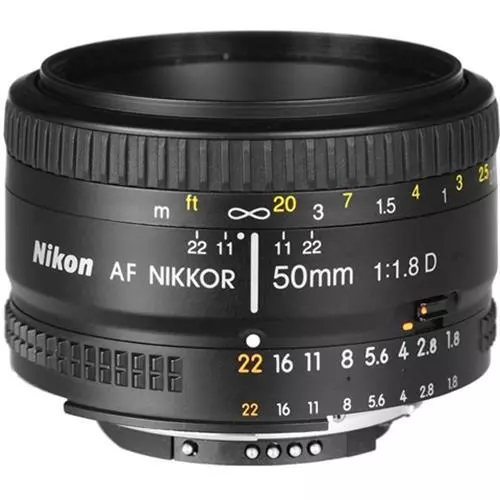 Nikon AF Nikkor 50mm f/1.8D Black Photography Lense Camera Lens
