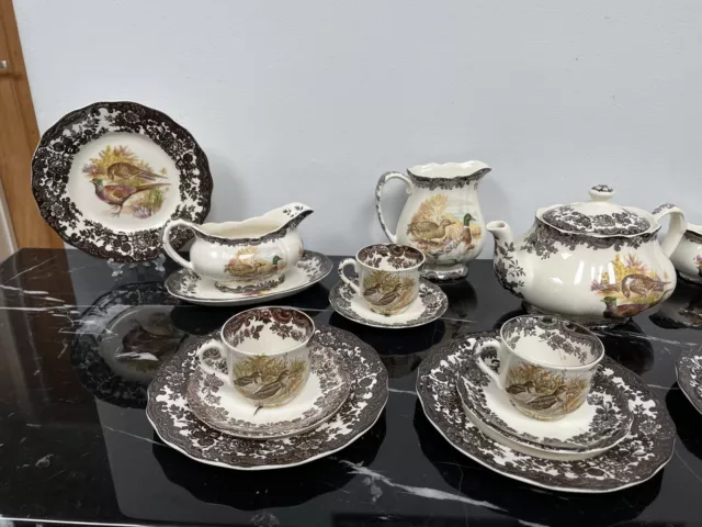 Juego de té Royal Worcester Spode Game Series Palissy 25 piezas 3