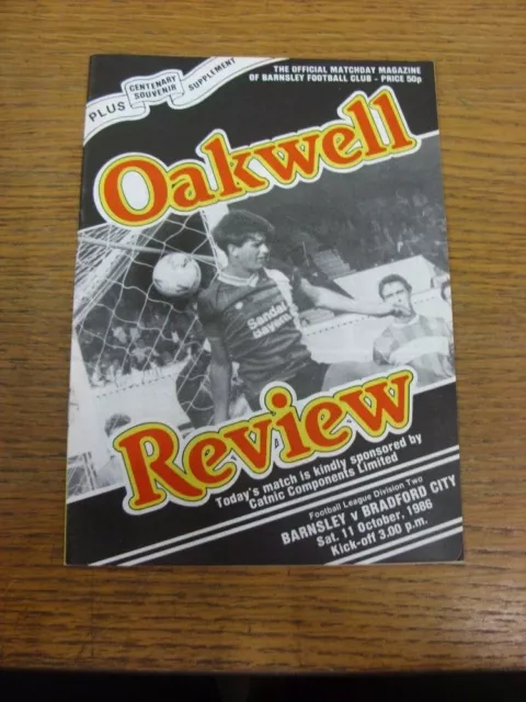 11/10/1986 Barnsley v Bradford City  . UK ORDERS ALL INCLUDE FREE ROYAL MAIL POS