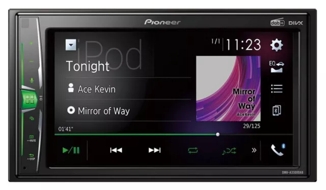 Pioneer 2DIN Lenkrad DAB USB Bluetooth Autoradio für Mitsubishi L200 08-15 Kit 2