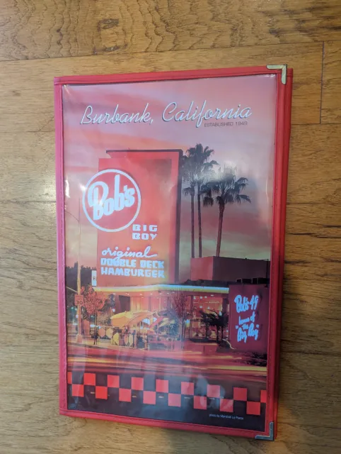 Vintage Menu Bob’s Big Boy Restaurant Big Boy, Burbank, CA (late 90's?)
