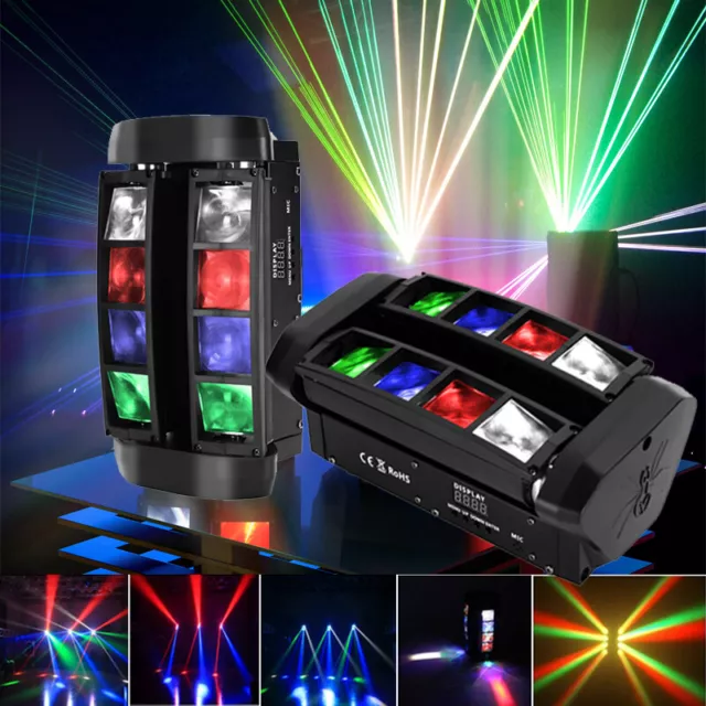 2X 120W LED Spider Moving Head Stage Lighting Beam RGBW DMX Disco Party DJ Light