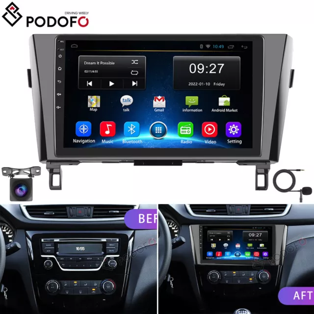 Für Nissan Qashqai X-Trail 2013-2017 Autoradio Android 13 GPS Navi BT WIFI +Kam