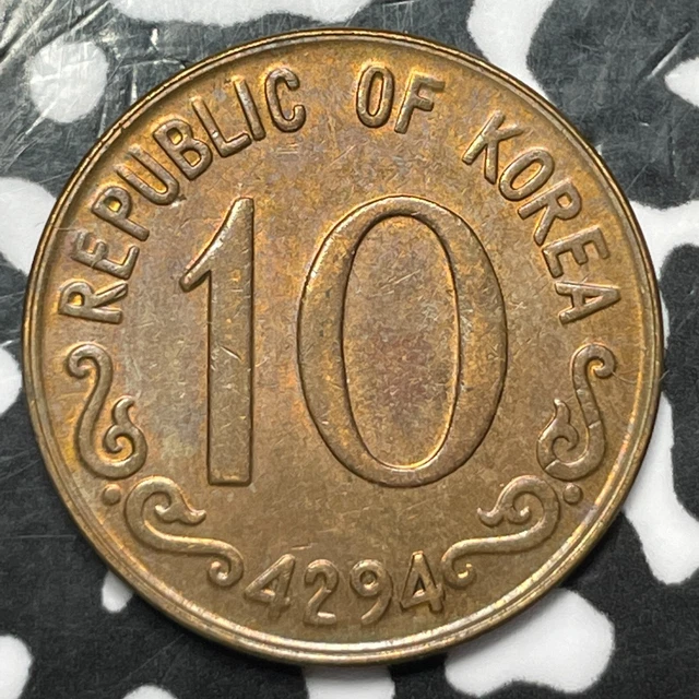 KE 4294 (1961) Korea 10 Hwan Lot#D2395 High Grade! Beautiful!