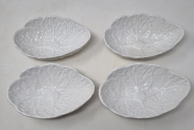 Set of Vintage Portugal Majolica Cabbage Leaf Bowls