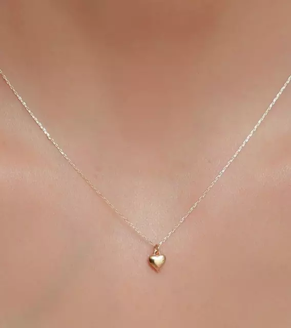 Beautiful Heart Shape Pendent Necklace 14k Yellow Gold Plated Free 18" Chain