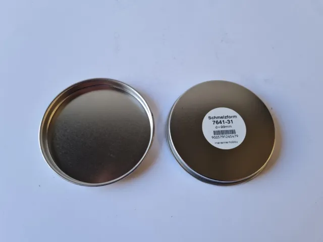 2x Metall Schmelz Form rund 99mm für Schmelzolan unbenutzt 7641-31