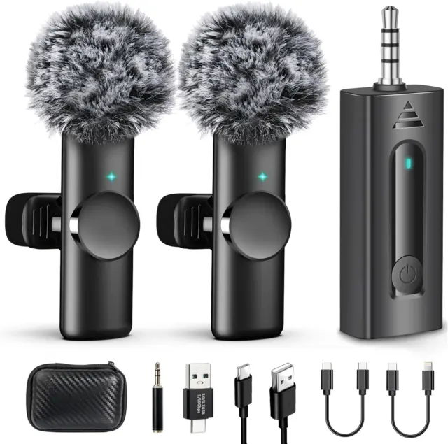  Hollyland Lark M2 Wireless Lavalier Microphone for  iPhone/Android/Camera/PC/Laptop with Lightning/USB-C/Plug, 48KHz 24Bit,  1000ft Range, Noise Cancellation, 30H Battery for Video Recording,  Streaming : Musical Instruments