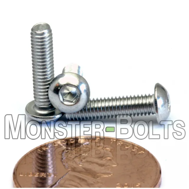 M3 Stainless Steel Button Head Socket Cap Screws A2, Metric ISO 7380 0.50 Coarse