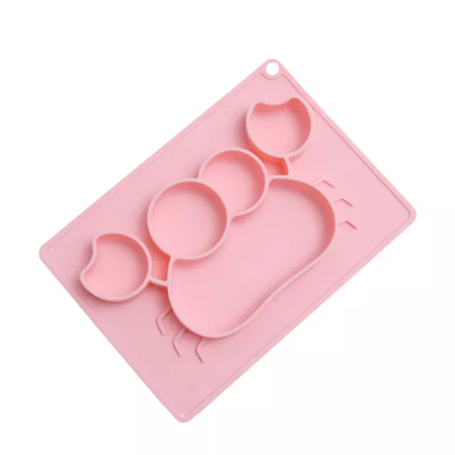 Kids Infants One-piece Placemat Silicone Divided Plate Divided Dishes Plates 3