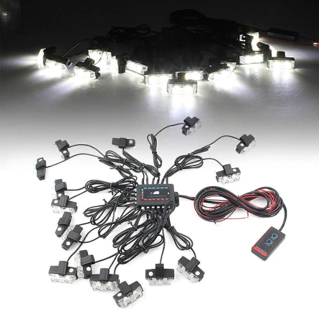 LED White Truck Strobe Emergency Warning Light Strobe Lights Deck Dash Grill cl