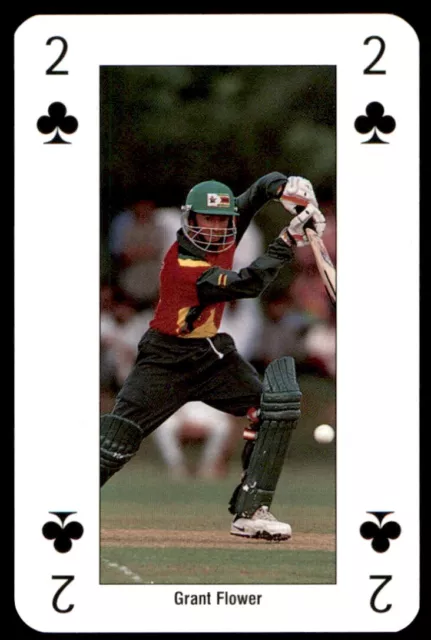 Cricket World Cup 99 (Playing Card) Two of Clubs - Grant Flower (Zimbabwe)