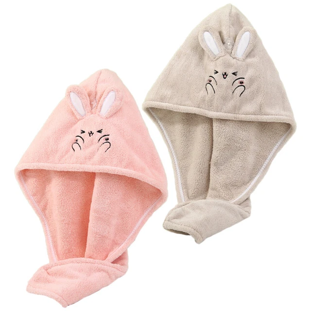 2 Pcs Fast Drying Hair Towel Cute Towels Cartoon Dry Hair Cap Towel Hair Curls