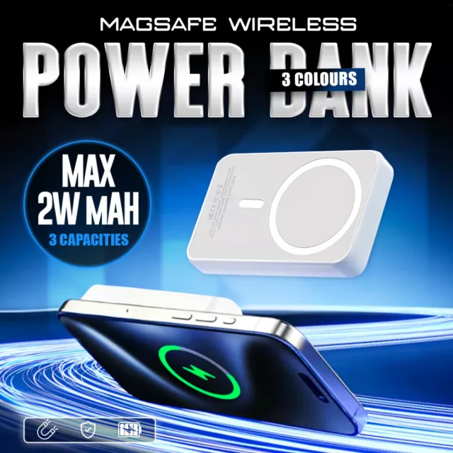 20000mAh Wireless MagSafe Power Bank Battery Charger for iPhone 15 14 13 Pro Max