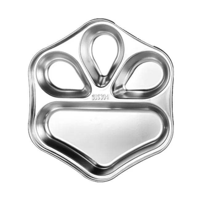 Stainless Steel Food Lunch Divided Plate Container Kids Mes Trays