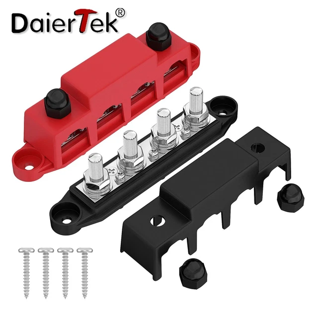 Bus Bar Terminal Power Distribution Block Copper Plastic Durable Screw 48-300V