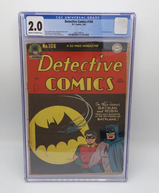 Detective Comics #108 CGC 2.0 1st Bat Signal Cover rare