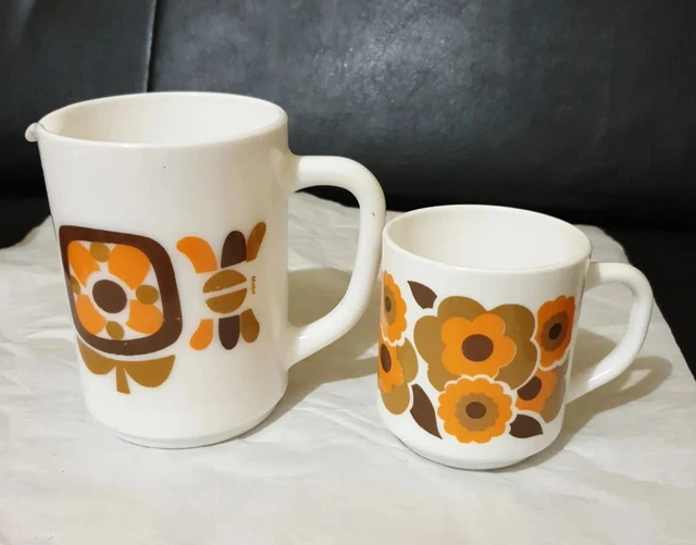 PICHET ET MUGS Mobil oranges Arcopal vintage EUR 27,00 - PicClick DE
