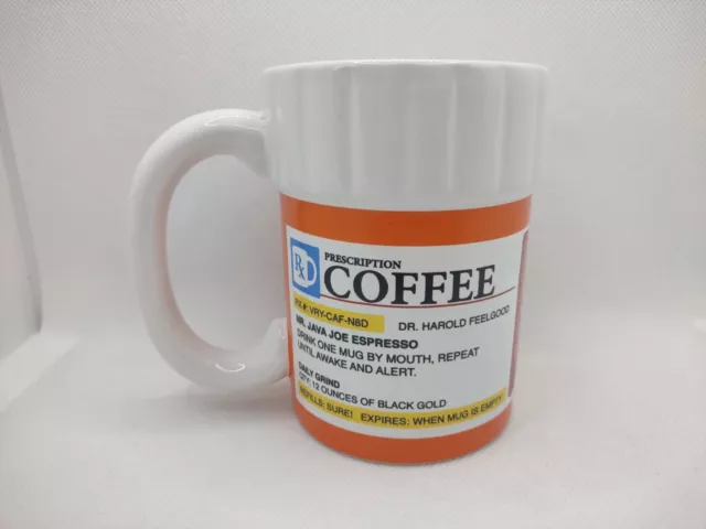 Rx Prescription Coffee Mug Cup Pill Bottle Pharmacy Medical Funny Novelty Gift