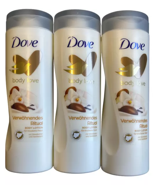 3x Dove Body Lotion Love Verwöhnende Pflege Sheabutter und Vanilleduft (3x400ml)