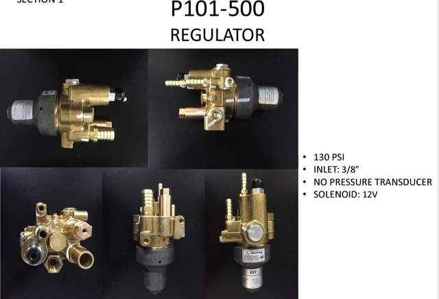 NEW TELEFLEXGFI P101-500 CNG REGULATOR VAPORIZER 3600PSI 130psi Outlet 3/8"