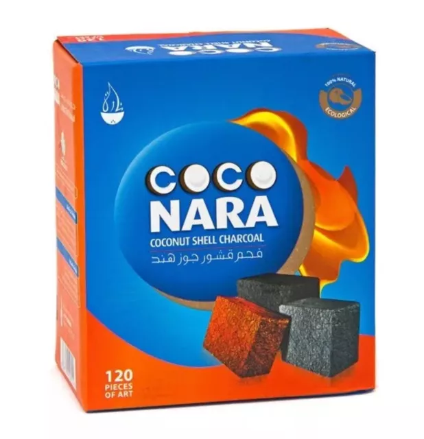 Coco Nara Cubic Charcoal Large Natural Coconut Shell Hookah Incense 120 Coals