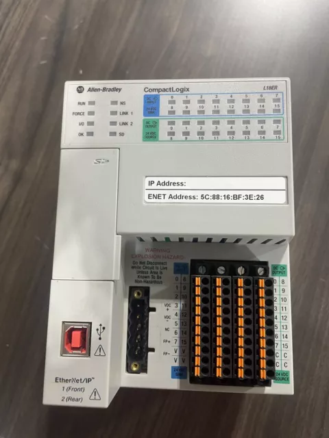 Allen-Bradley 1769-L18ER-BB1B Ser. B CompactLogix 0.5MB DI/O Controller (KB)