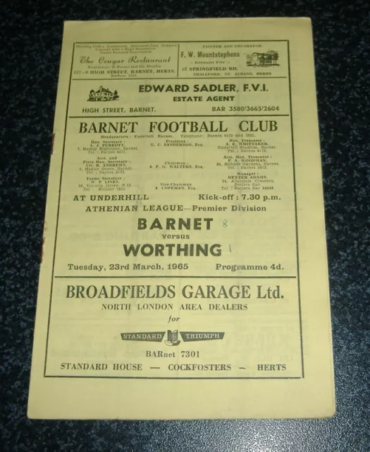 Barnet v Worthing 1964/65