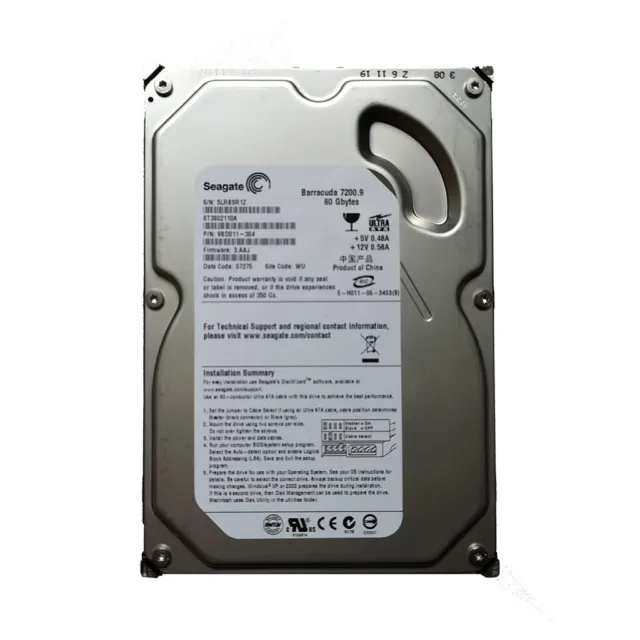 Seagate 80GB ST3802110A 7200RPM PATA IDE 3.5" Desktop HDD Hard Disk Drive