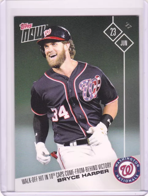 Bryce Harper Nationals Walk-Off vs Reds Topps NOW Moment 283 6/23 2017