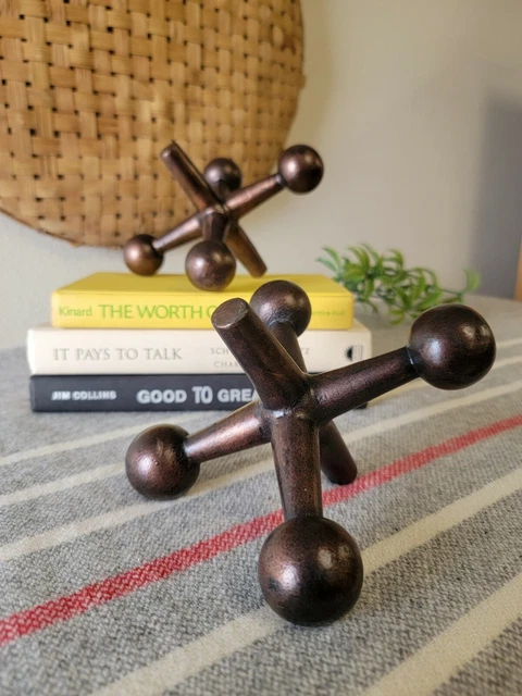 Huge POP ART Cast Iron Oversized JACKS/JAX BOOKENDS *Bill Curry Style* MCM